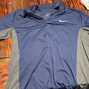 Nike Men's Navy and Charcoal Polo Shirt